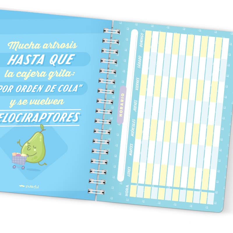Puterful - Agenda Escolar 24/25 - No Hables Tan Rápido – Agenda Académica - Planificador Escolar – Semana Vista – Agenda Con Mensajes Divertidos – A5 – 12 Meses - De Septiembre 2024 A Agosto 2025