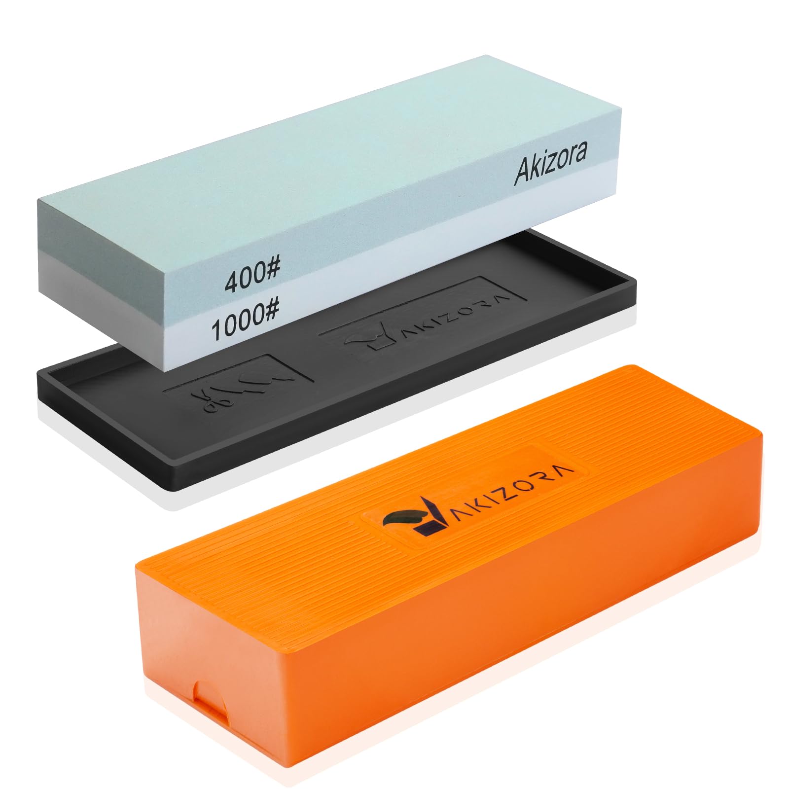 Amazon.co.jp: Akizora 砥石 400 1000 両面セット 包丁研ぎ石 強力滑り