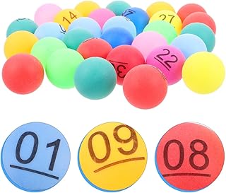 Toyvian ピンポン玉 ビンゴボール 1-30番 ナンバーボール 30個 抽選 玉 カラーボール くじ引き 球 番号玉 番号くじ