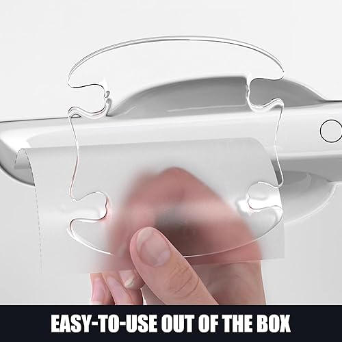 Miniatura 3 de Combinación de 8 calcomanías para manija de puerta de automóvil, pegamento epoxi invisible, película protectora de pintura antiarañazos, tira gruesa