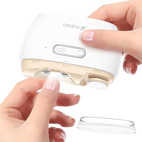 Cortaúñas y pulidora eléctrica 2 en 1, recortadora de uñas segura de 2 velocidades para todas las edades, cortaúñas automático recargable con luz,