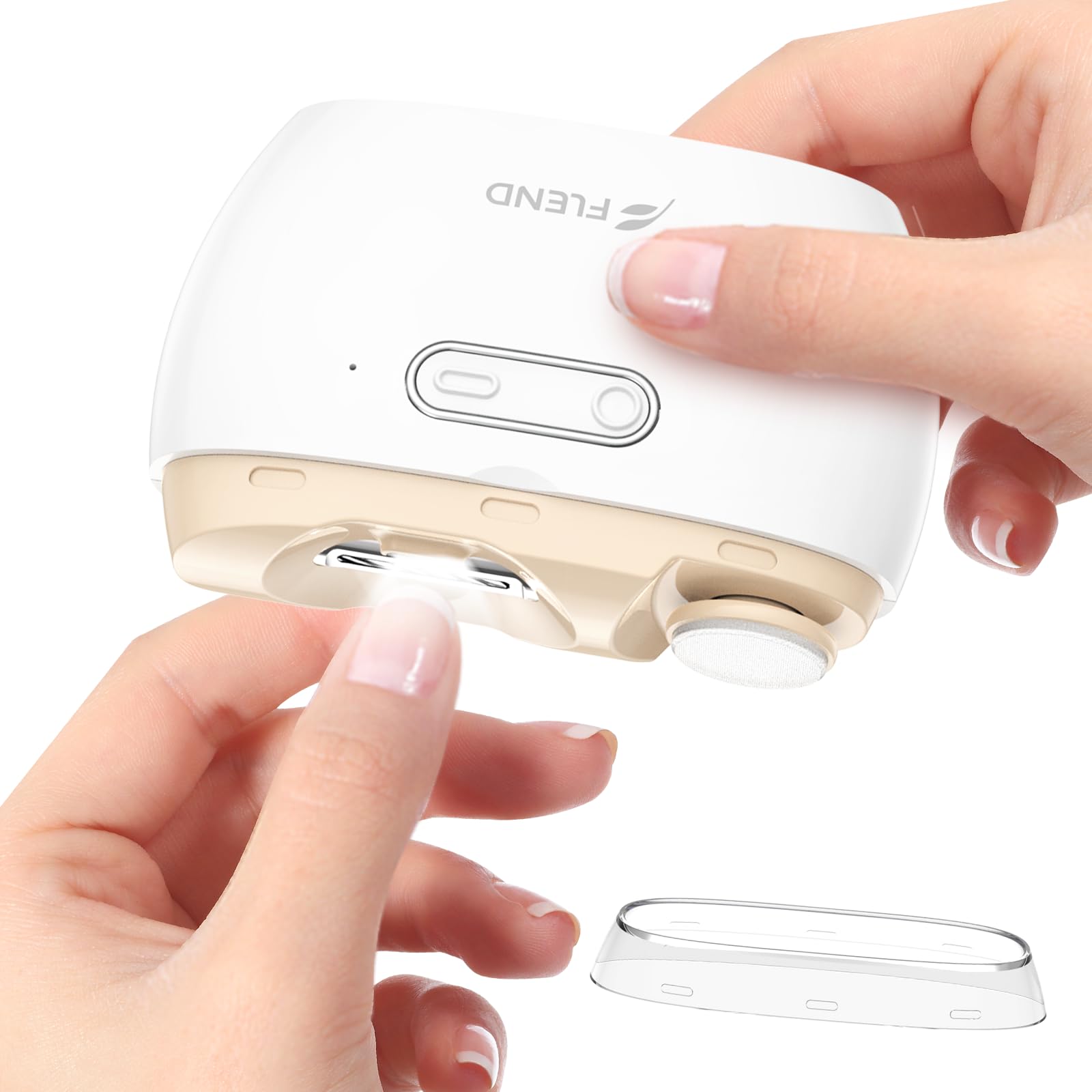 Elektrischer Nagelknipser, Elektrischer Nagelschneider Geeignet für Kinder, Erwachsene und Ältere, Automatischer Nagelknipser mit 2 Einstellbaren Geschwindigkeiten, Nagelknipser mit LED-Licht und Chip