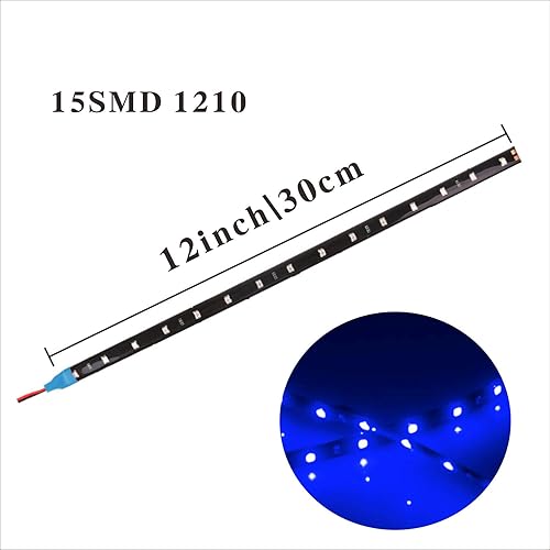 Miniatura 3 de 20 tiras de luces LED 5050 15SMD de 12 pulgadas (11.8 in) para automóvil, motor, bicicleta, barco, decoración de luces LED interiores y exteriores,