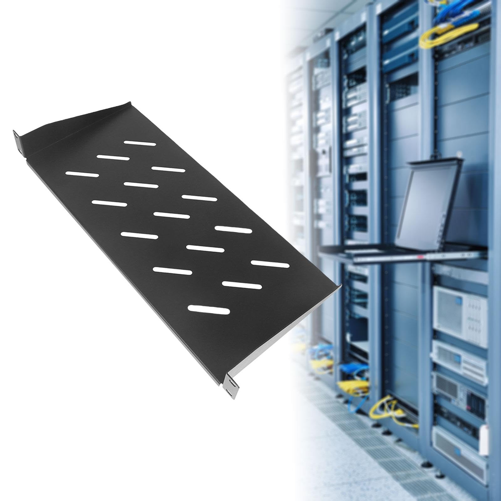 Étagère de serveur pour rack et armoire réseau, montage universel, support de serveur en porte-à-faux ventilé pour rack et armoire réseau 19 pouces, Profondeur 30 Cm
