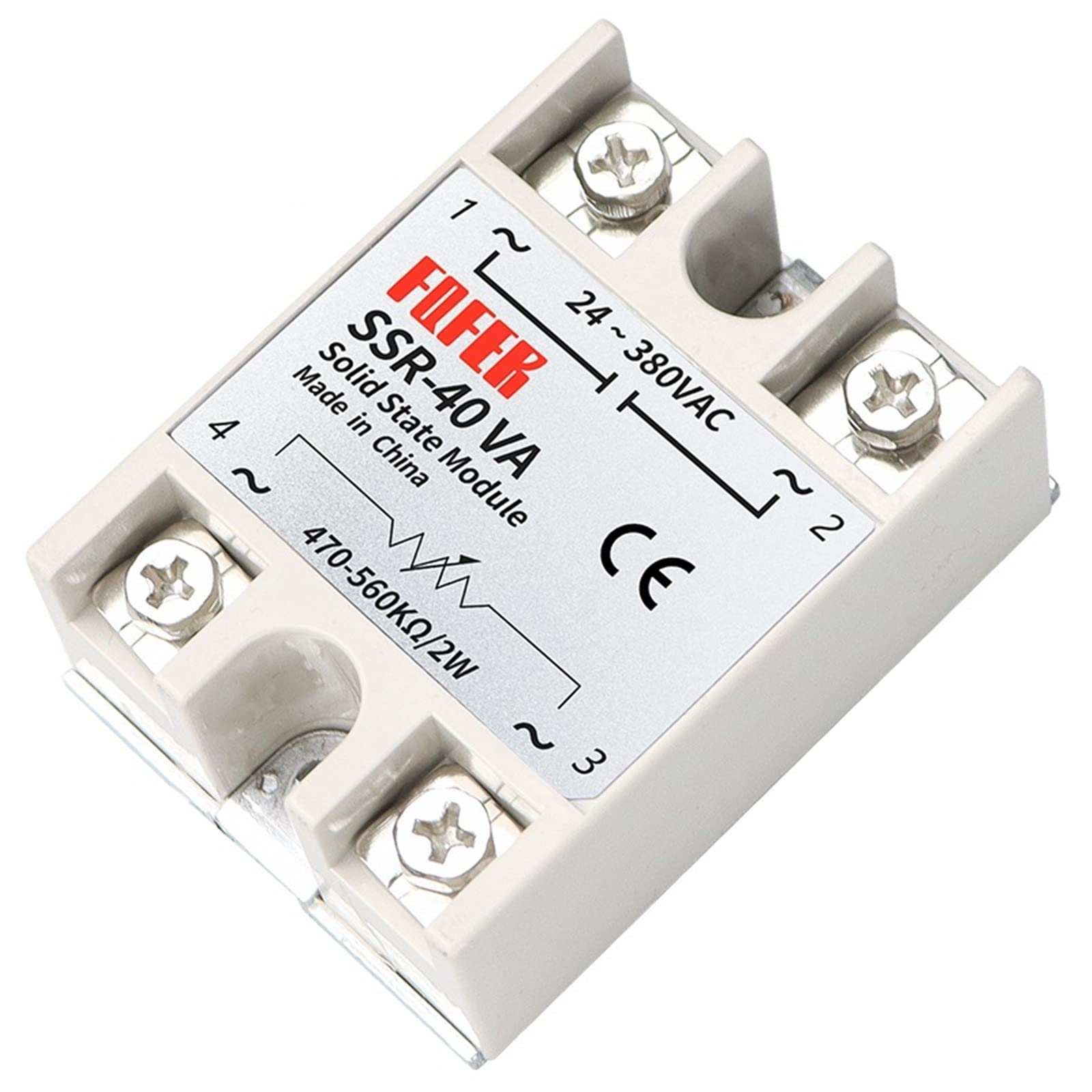 GJZIFGFWQ 1Pcs Solid State Relay SSR-10VA SSR-25VA SSR-40VA 10A 25A 40A Relais Regulator 24-380VAC Output SSR 10VA 25VA 40VA(SSR-40VA)