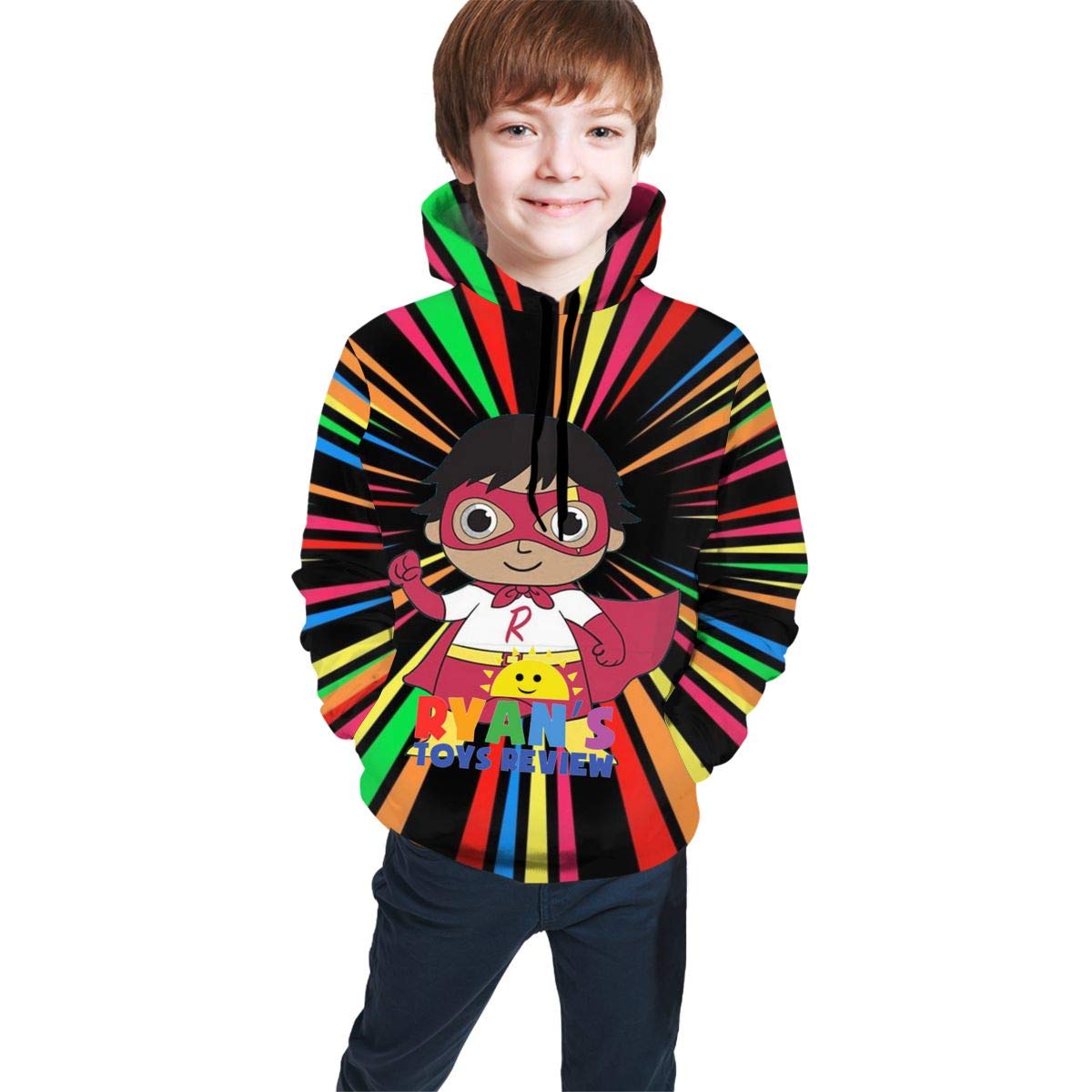 Fashion Kids Child Ry_an_Toys Pullover Hoodies Long Sleeve Hooded Sweatshirts with Pockets Hoody for Boys Girls