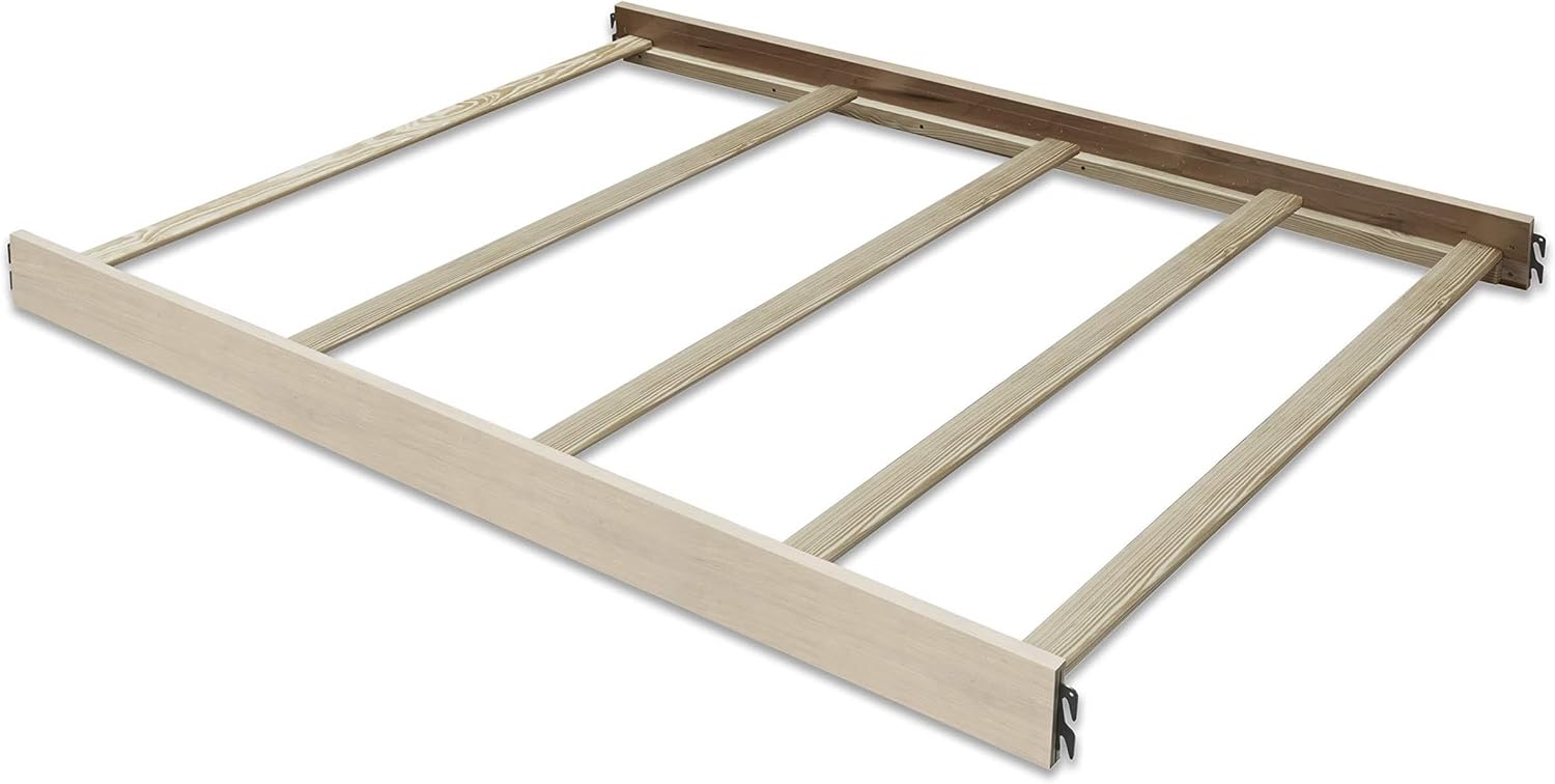 Pemberly Row Contemporary Full Size Wood Bed Rails, Heritage Fog Finish, 51 in H x 59 in W x 31 in D, Converts Crib to Full Size Bed, ASTM Standards-Compliant, Durable Bedroom Furniture