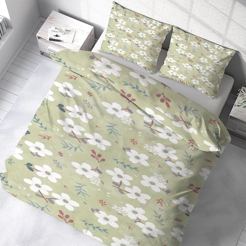 Housse de couette fleurs 120x150 cm en microfibre douce premium - 3