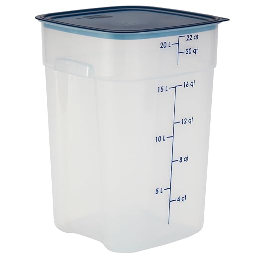 Cambro FreshPro 22 Quart (QT) Food Storage Container with Lid (Restaurant Grade) - for Food Prep, Commercial Kitchen, Pet and Dog Food Container (Translucent)