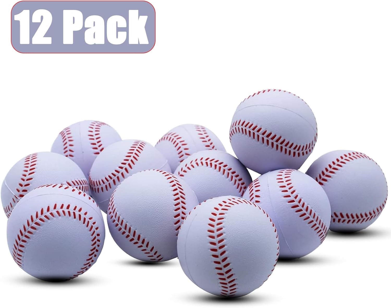 Magicorange 12 Pack Foam Baseballs Practice Foam Softballs 11 inch Training Baseballs Unmarked Baseball Soft Toss, Batting, Fielding, Hitting, Pitching