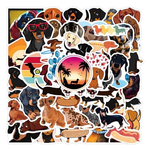 50 pegatinas para perros salchicha, bonitas pegatinas para niños, vinilo impermeable para botella de agua, sobres, portátil, funda para teléfono móvil, casco (perro salchicha)