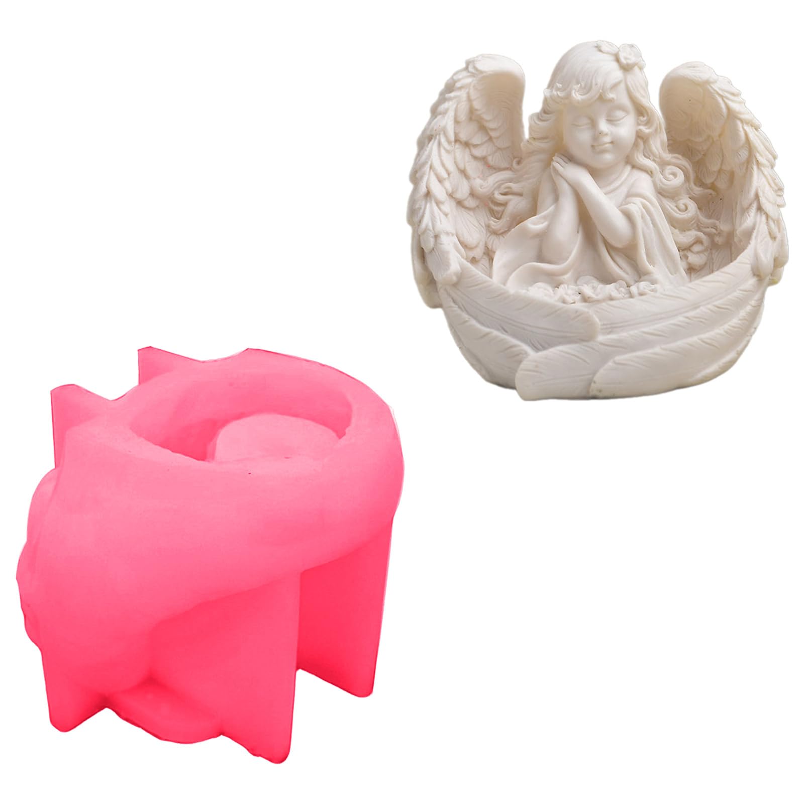 Moldes de silicona para niña, soporte para velas, decoración del hogar, moldes de silicona de yeso para base artística