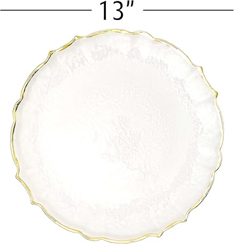 Miniatura 2 de Simply Elegant Placa de carga de vidrio festoneado  Placa de servicio para fiestas, cenas, bodas, quinceañeras y eventos  13 pulgadas de diámetro