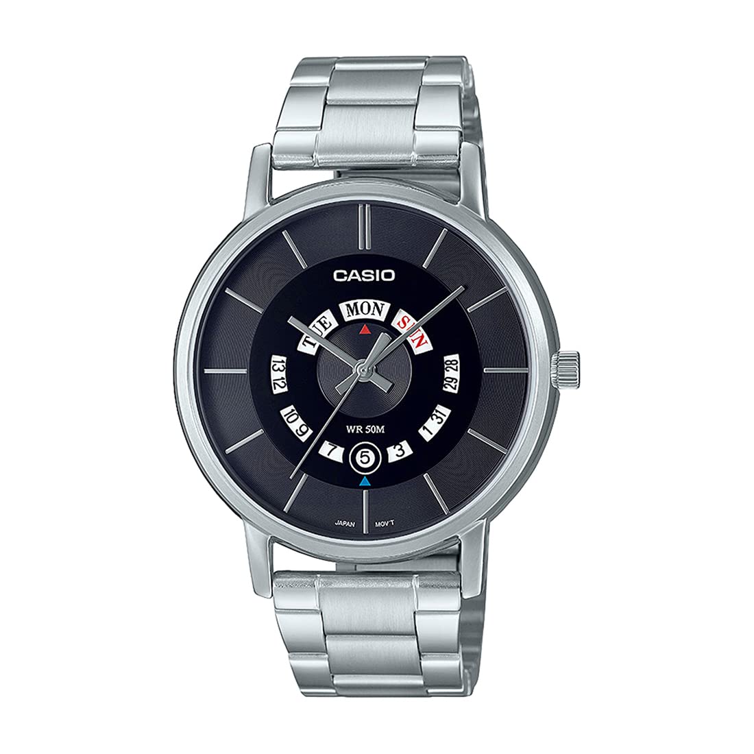 Casio Men Stainless Steel Analog Black Dial Watch-Mtp-B135D-1Avdf, Band Color-Silver (B0C143JYMF) Amazon Price History, Amazon Price Tracker