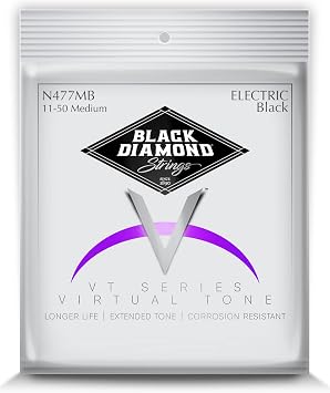 Black Diamond Strings N477MB Electric Black Coated Nickel Medium .011BP.014BP.018BP.028NB.038NB.050NB