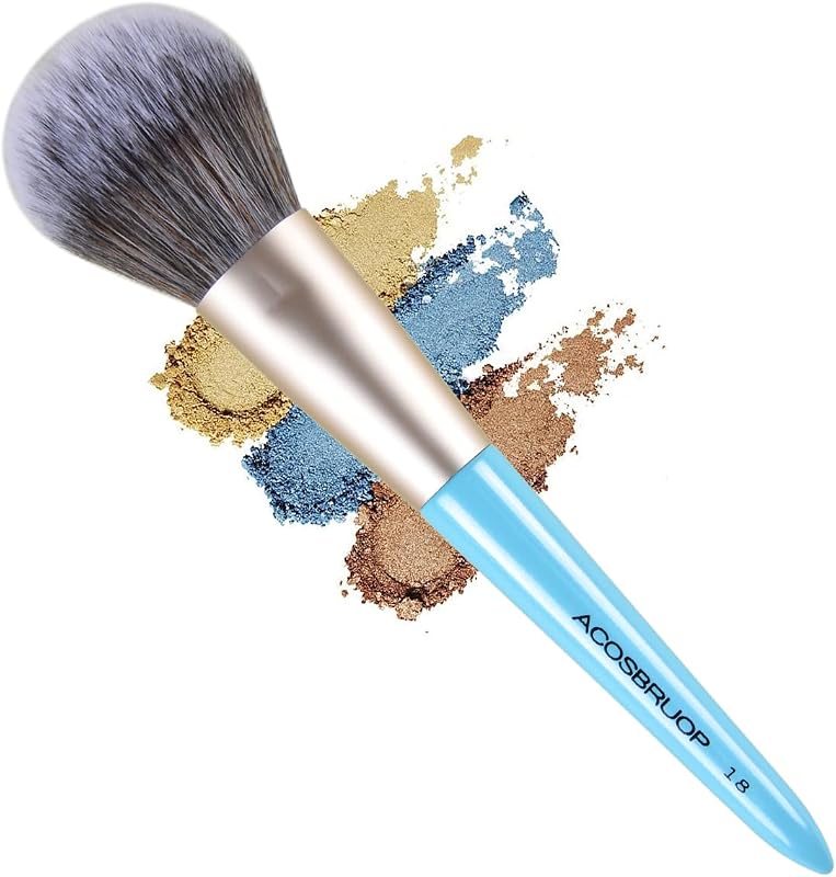 Pincel para base, pó, blush e bronzer ACOSBRUOP azul