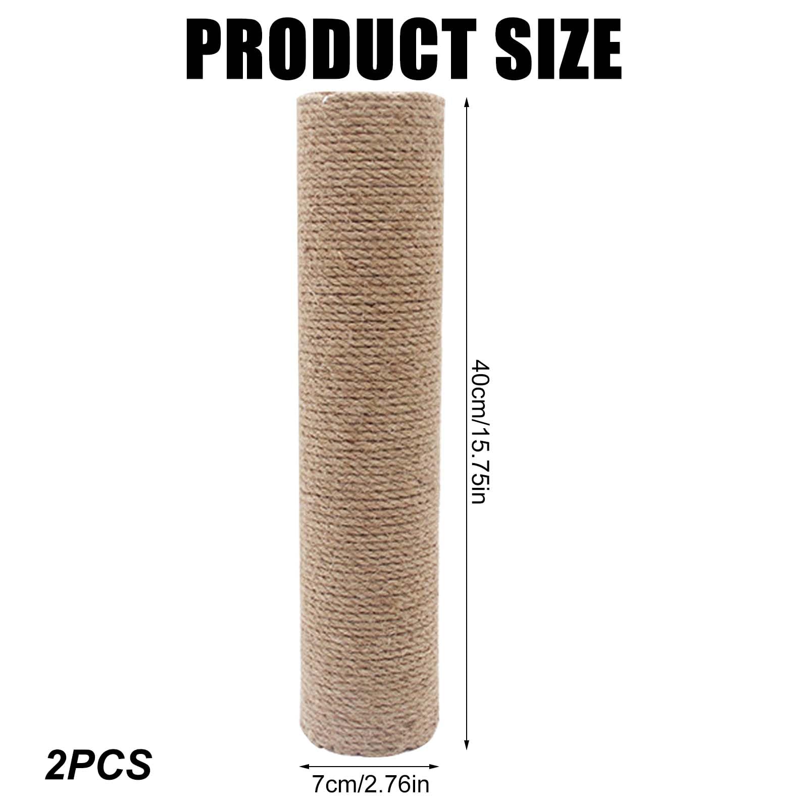 2 rascadores de repuesto para gatos, longitud de 40 cm, árbol rascador de sisal natural, columna rascador con tornillos M8, piezas de repuesto para renovación, manualidades
