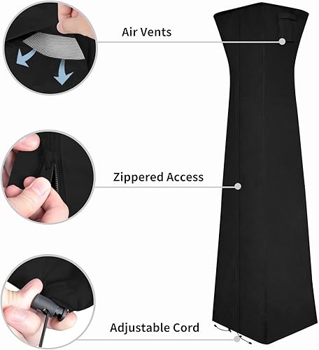 Miniatura 43 de Easy-Going Funda para calentador de patio con cremallera y bolsa de almacenamiento, cubierta impermeable para calentador de exterior, a prueba