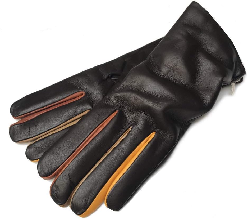 イタリア製 柔らかレザー手袋「職人ハンドメイド」ナッパ革カシミア裏