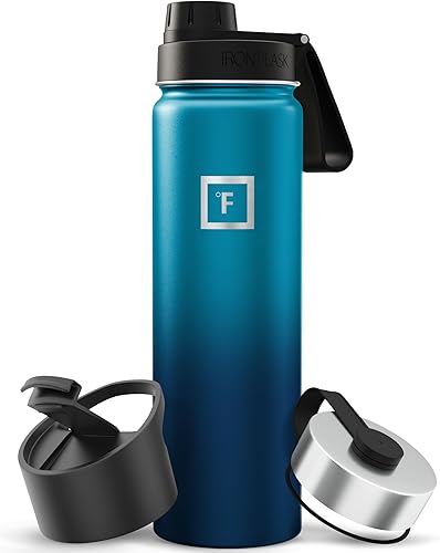 Miniatura 118 de IRON °FLASK Frasco de hidratación para acampar y senderismo con pajilla, botella de agua deportiva de acero inoxidable con aislamiento de boca
