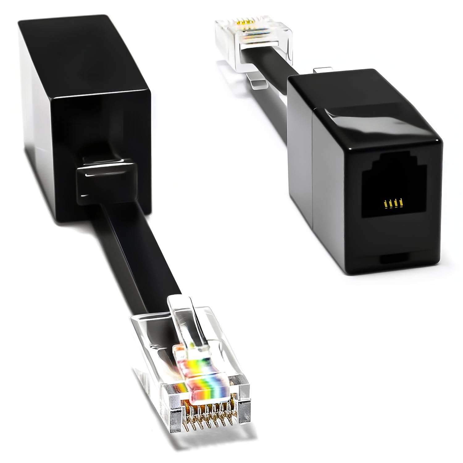 (2 sztuki) RJ11 żeński na RJ45 żeński adapter linii telefonicznej do męskiego serwisu telefonicznego