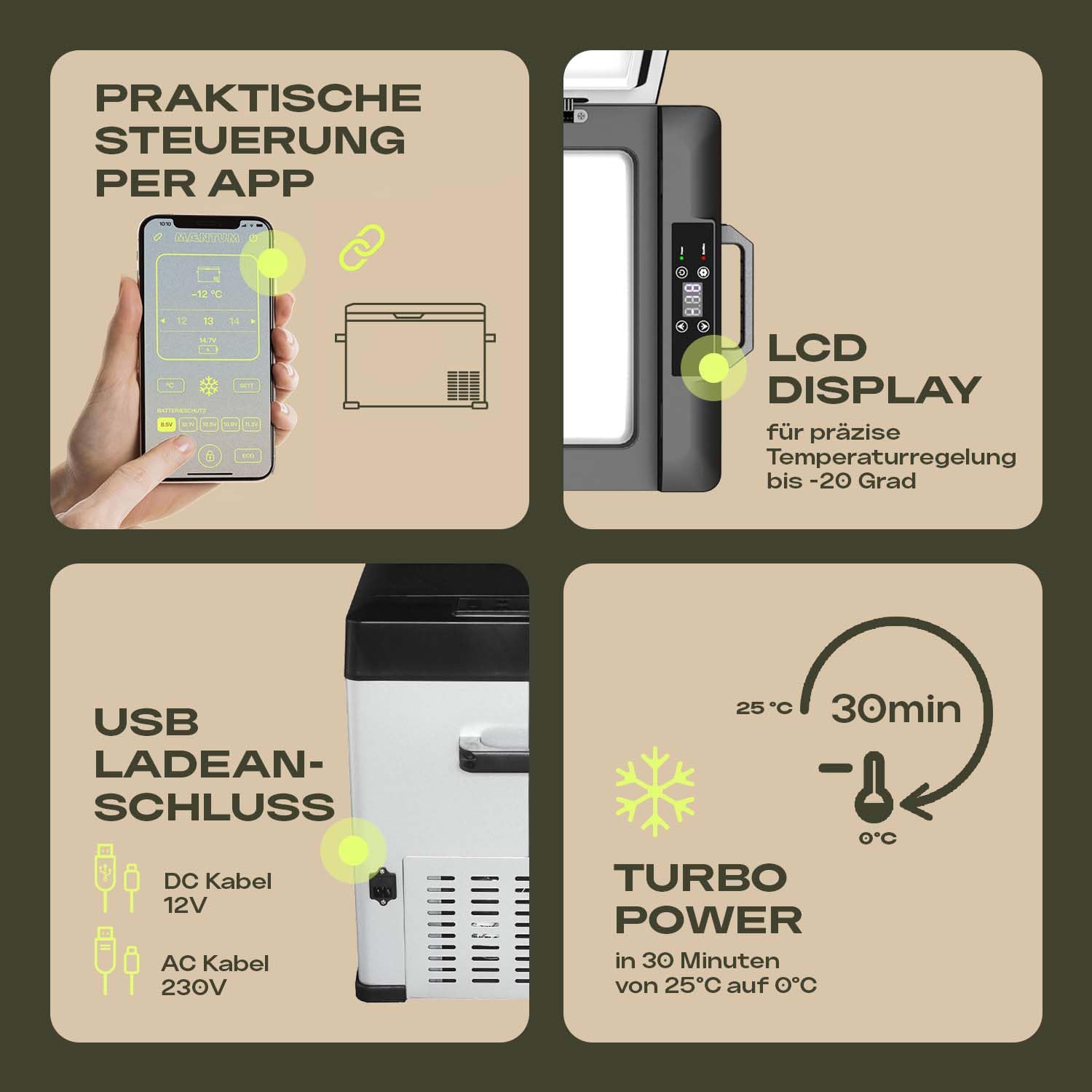 Elektrische Kühlbox Kompressor Gefrierbox -20°C 50L 12V 230V Camping Auto