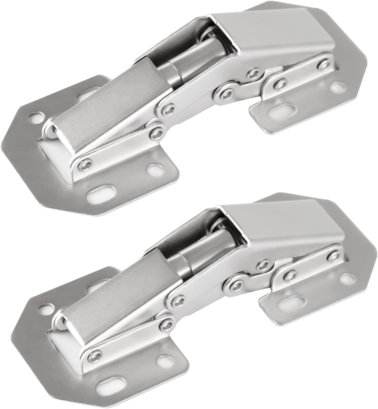 2-Pack Hidden Hinges for Cabinet Doors Frameless, Concealed Cabinet Hinges, 90 Degree Surface Mount Hinges