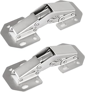 2-Pack 4.2 Inch Hidden Hinges for Cabinet Doors Frameless, Concealed Cabinet Hinges, Surface Mount Hinges