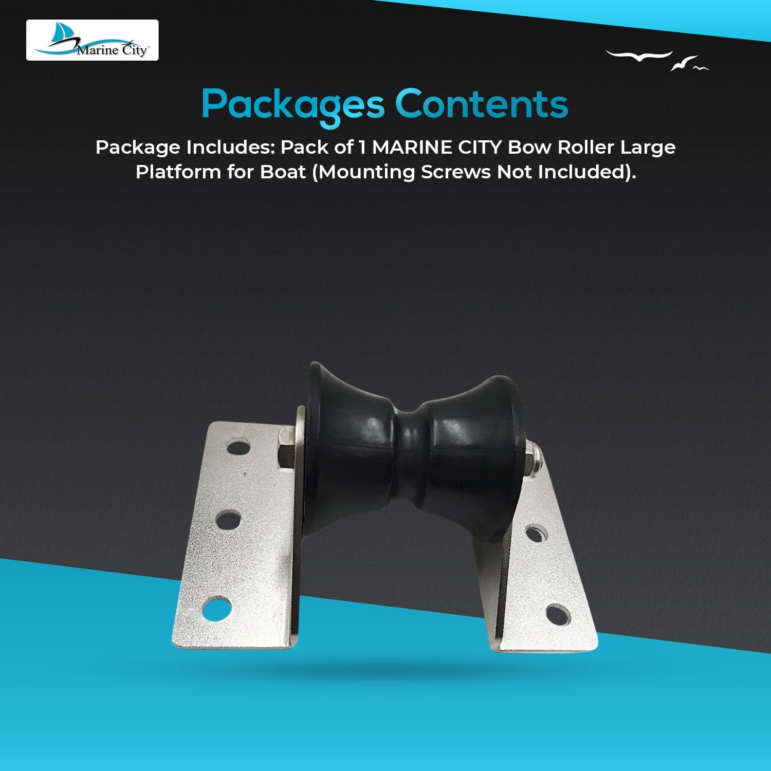 MARINE CITY Black Environmental Friendly Bow Roller Large Platform for Bow Anchor Roller Holder Replacement Bow Roller for Marines Boats Yachts Kayaks