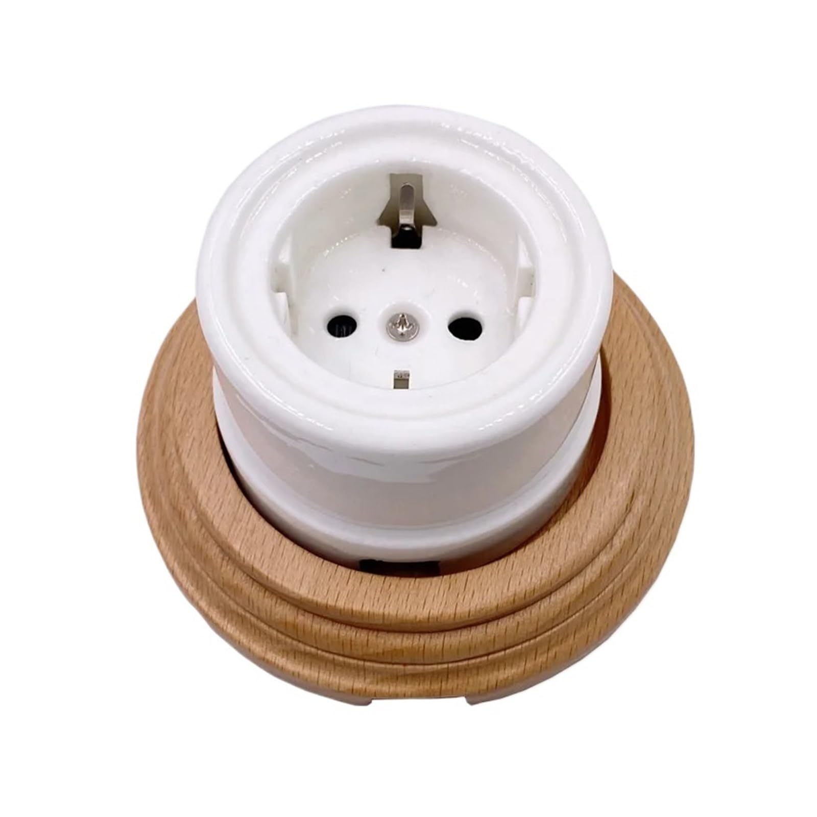 Interruptor giratorio con perilla de cerámica blanca(2-hole wooden base)