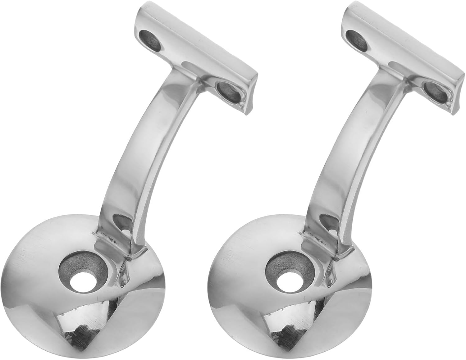 LABRIMP 2pcs Stainless Steel Hand Rail Brackets Heavy Duty Stair Brackets with Reliable Support for New Construction and Households with Elderly or Silver Modern Style