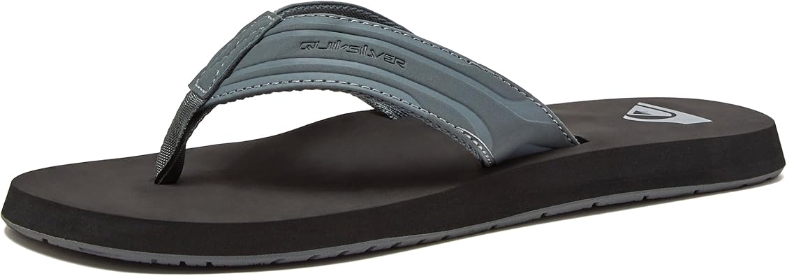 Quiksilver Monkey Wrench Flip Flops for Men, Arch Support Athletic Mens Sandals, Thong Mens Slides