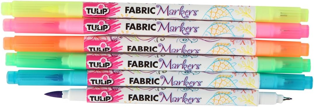 Tulip Dual Tip Fabric Markers 14 Pack - Fine Tip & Brush Tip