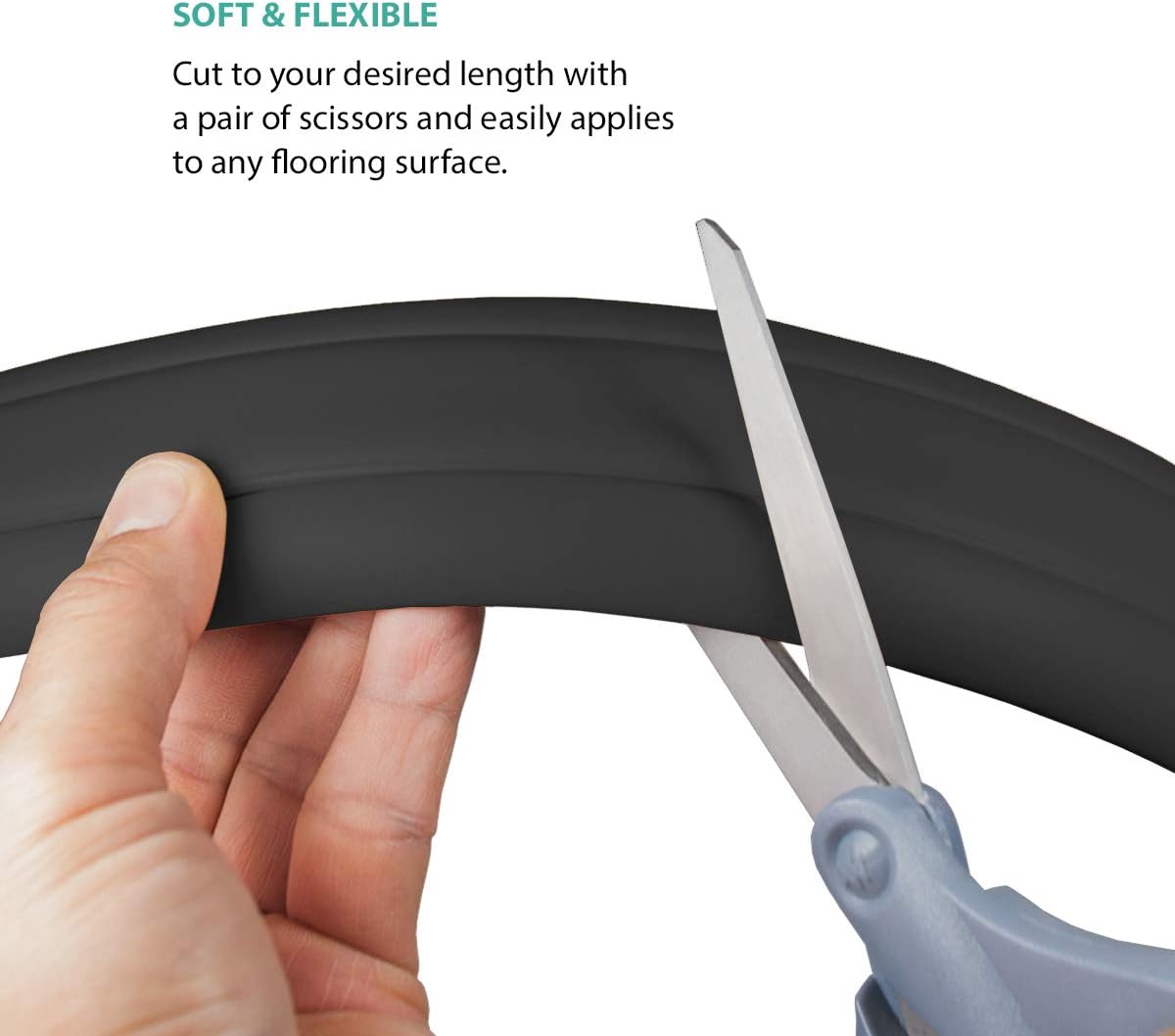 UT Wire 3‑Channel Floor Cord Protector with Top‑Loading Access – Flexible, Stay‑Flat Rubber Cable Concealer for Home & Office – Cut‑to‑Length, Premium Adhesive Included - 15 ft in Black