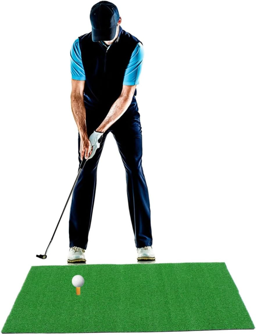 Kisangel Putting Green Artificial Turf Indoor mat Training Mat Golf Putting Hitting Pad Dribble pad Portable Grass