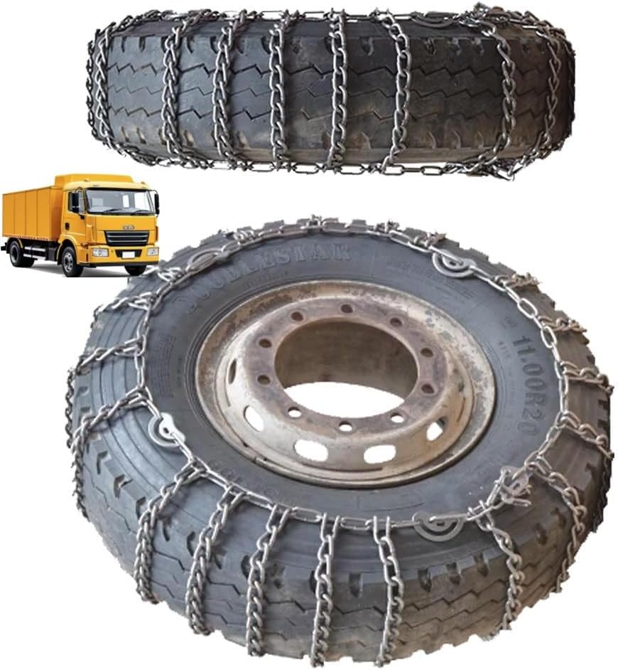 9mm Set of 2 Snow Tire Chains for Car SUV Pickup Trucks Van Trucks ATV Semi Trucks Light Truck in Snow, Ice, Sand and Mud 7.50-16 9mm 295/80R22.5