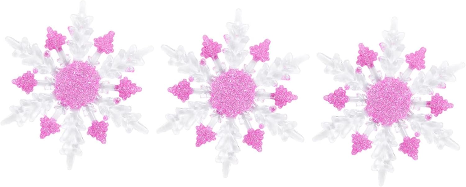 High Heel 3pcs Acrylic Snowflake Glitter Snowflake Ornaments DIY Christmas Snowflake Xmas Tree Hanging Decor High Heel