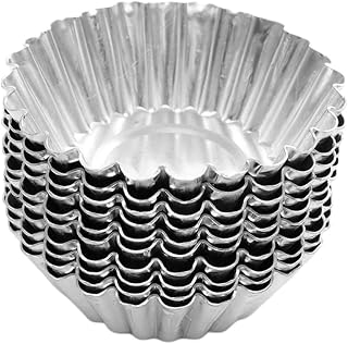 40pcs Nonstick Egg Tart Moulds Tinplate Baking Cups for Muffins Tartlets Cookies Quiches Custard Cakes Nonstick Coating Easy Clean Heat Conductive Baking Tool