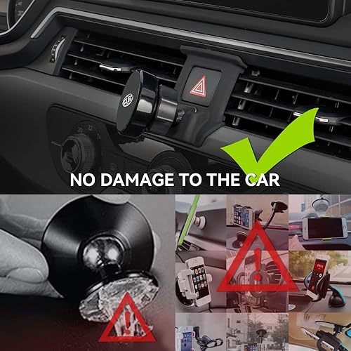 Miniatura 8 de BEERTE Soporte de teléfono de coche para Audi A4 S4 A5 S5 RS4 RS5 RS5 fuerte soporte magnético para teléfono giratorio de 360 grados y ajustable,