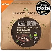 100% Peru | BAMBOO STORY | Raw Cocoa Nibs Sweetened with Yacon Syrup | Creole | 400g | Tips | Yacon = Peruvian Sweet Potato = very healthy)