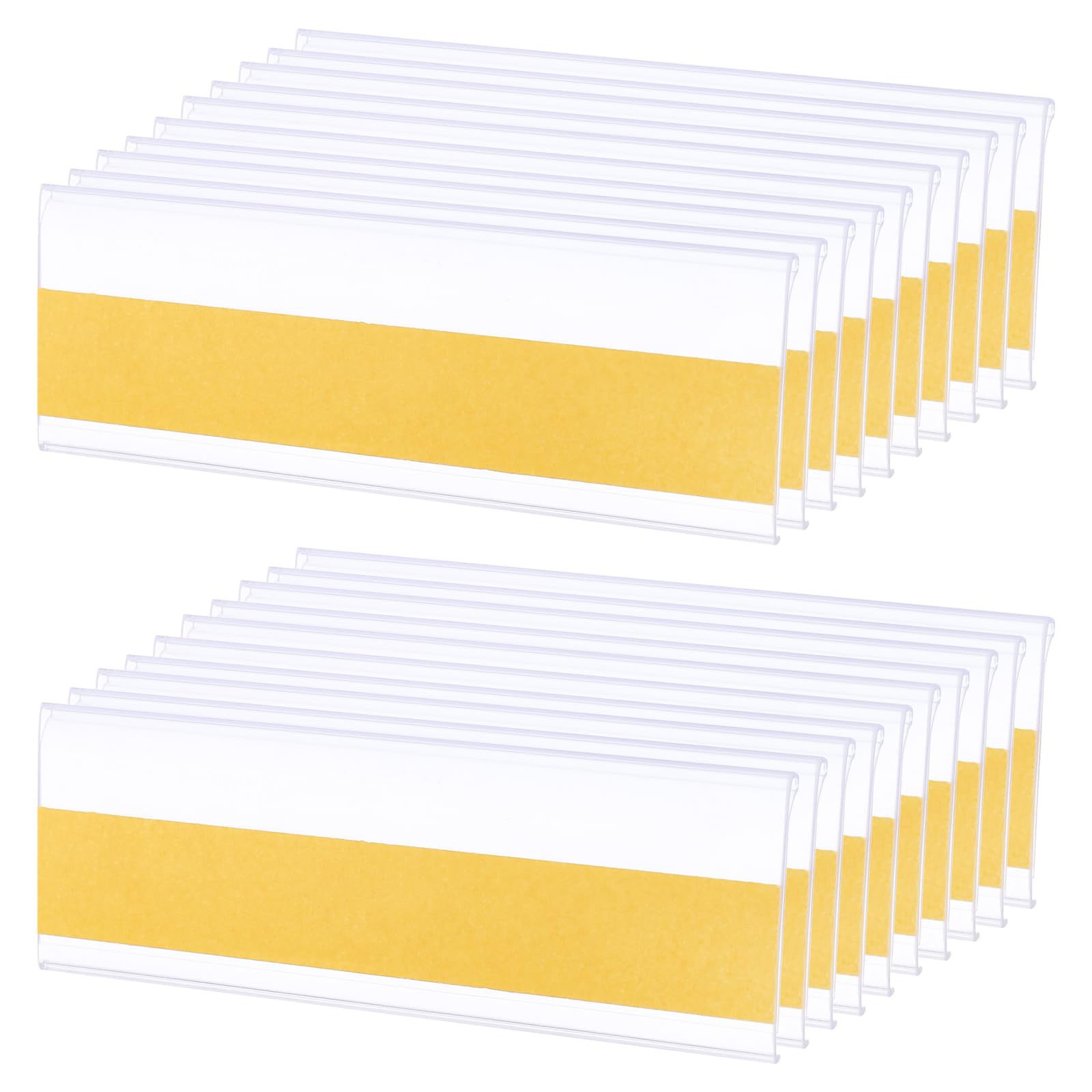sourcing map 30 Pcs Self Adhesive Label Holder, 3.9 x 1.2 Inch Shelf Tag Label Holders PVC Shelf Tag Index Card Pockets for Bookshelf Mailbox Shelves Storage Bins Library