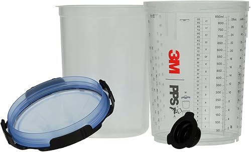 Miniatura 8 de 3M PPS 2.0 Kit de taza, tapas y forros para pistola pulverizadora, 26325, grande, 28 onzas, filtro de 125 micrones, uso para automóviles, muebles,