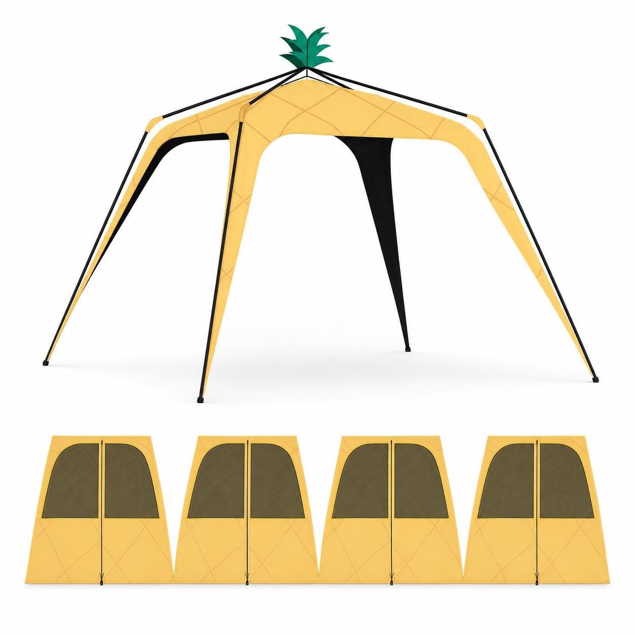Tienda Campaña Instantánea para Camping Exterior, Refugio Portátil con Protección 50+, Tienda de campaña con 4 Cortinas de Malla