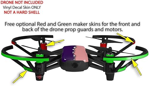 Miniatura 3 de Skin Decal Wrap 2 Pack para DJI Ryze Tello Drone Ripped Colors Purple Pink Drone no incluido