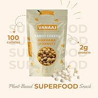 Vista 8 de Vanaaj Water Lily Pops - Bocadillo de zorras tostadas 4 sabores: Peri Peri, crema y cebolla, masala de menta, queso picante Crujiente, bajo