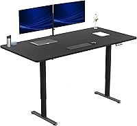 Vista 18 de VIVO DESK-KIT-E2B1B - Escritorio eléctrico de pie con motor doble, ajuste de altura de memoria, serie E2B, marco negro superior negro, DESK-KIT-E2B1B