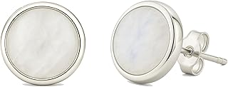 Boucles d'oreilles PURAJA en argent sterling 925 avec pierres précieuses | Boucles d'oreilles pour femmes avec pierres précieuses et fermoir | Convient aux personnes allergiques