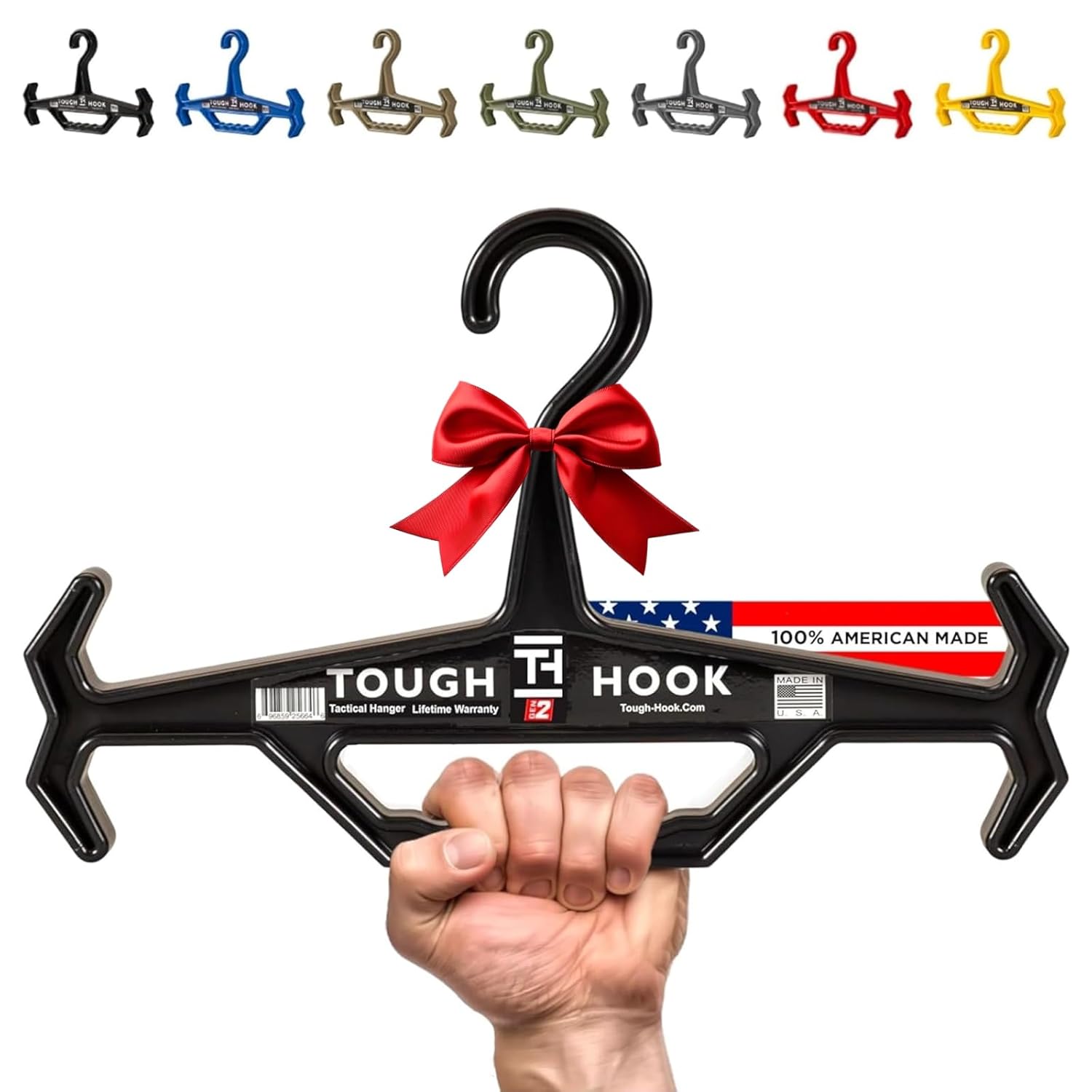 Tough Hook Original Multipurpose Heavy Duty Hanger USA Made Anti-Slip 200 lb Capacity Ideal for Tactical Gear Body