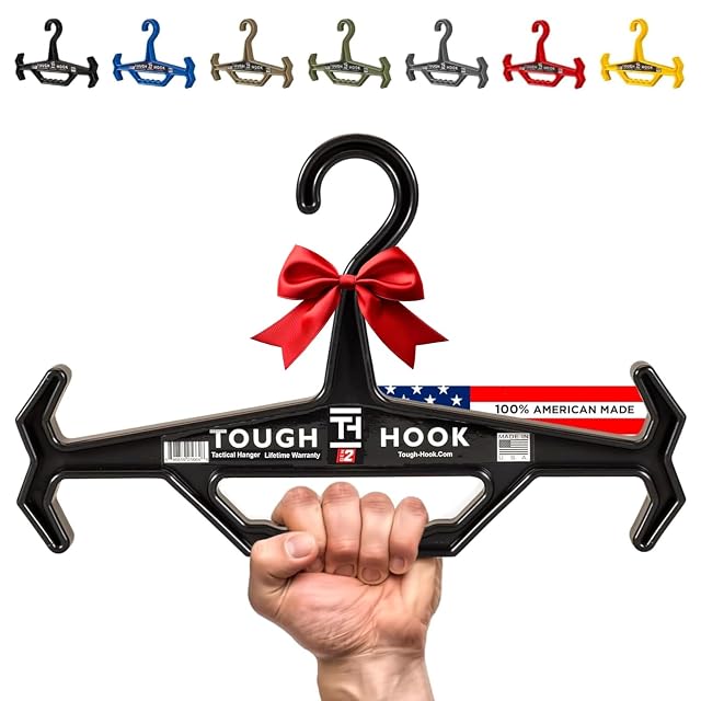 Tough Hook Original Multipurpose Heavy Duty Hanger USA Made Anti-Slip 200 lb Capacity Ideal for Tactical Gear Body