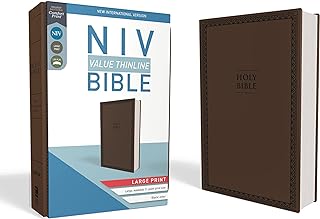NIV, Value Thinline Bible, Large Print, Leathersoft, Brown, Comfort Print